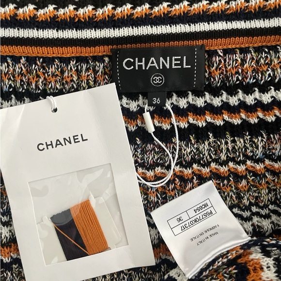 Authentic CHANEL Women's Multicolor Striped Cardigan - Picture 3 of 7